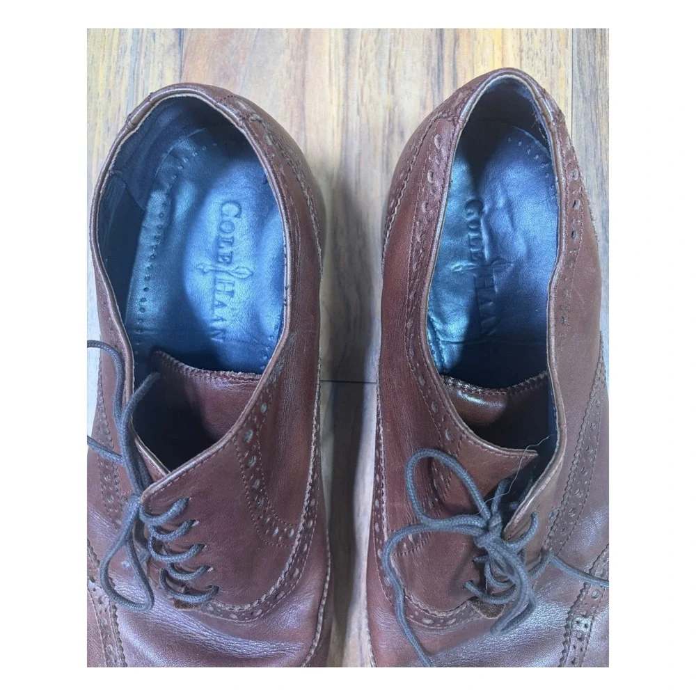 Cole Haan Nike Air Wingtip Oxford Shoes Men 11.5 Brown Leather Brogue